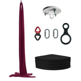 PoleSports Aerial Silk incl. Crash Mat, Ceiling Mount, Figure 8 and Carabiner