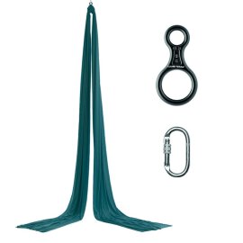 PoleSports Aerial Silk incl. Figure 8 und Carabiner 12 m (4,5 m - 5,4 m) Emerald Green