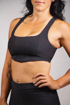 Off the Pole Top Cruzado Denim Negro S