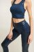 Paradise Chick Leggings Superhero Sticky Tiro Alto Leopardo Denim Azul S