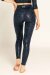 Paradise Chick Leggings Superhero Sticky Tiro Alto Leopardo Denim Azul L