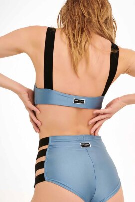 Paradise Chick Top Girlie Azul Gris S