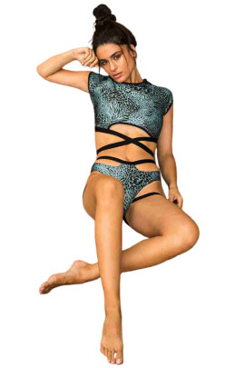 Paradise Chick Wrap Top Frankie Verde Petróleo
