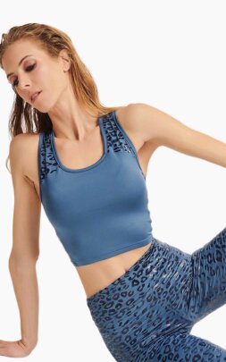 Paradise Chick Top sin Mangas Sticky Superhero Azul Empolvado L