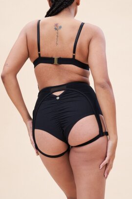 Lunalae Pantalones Cortos Tiro Alto Cora Negro S