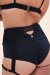 Lunalae Pantalones Cortos Tiro Alto Cora Negro S