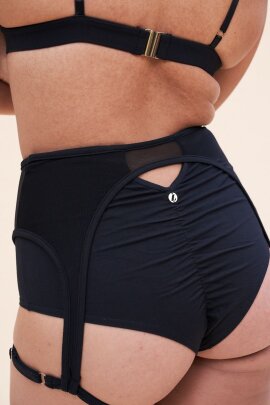 Lunalae Pantalones Cortos Tiro Alto Cora Negro XL