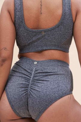 Lunalae Pantalones Cortos Tiro Alto Leah Seamless Gris S