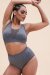 Lunalae Pantalones Cortos Tiro Alto Leah Seamless Gris M