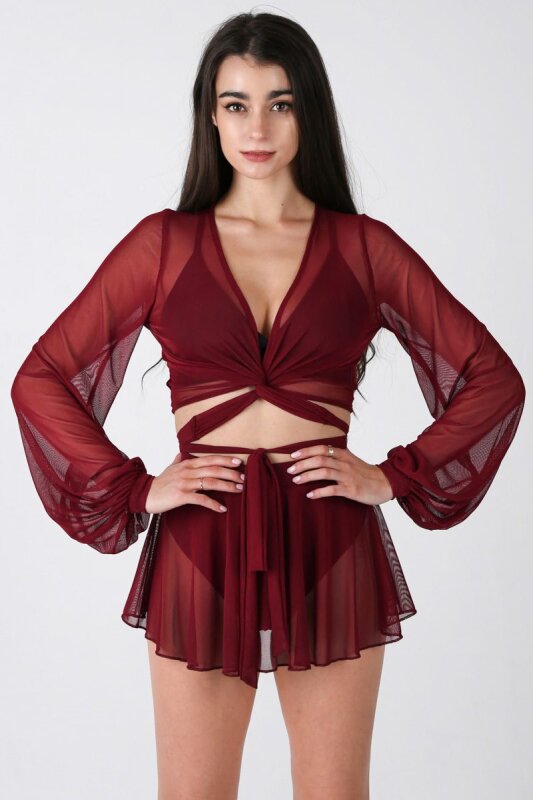 REV ACTIV Pantalones Cortos con Falda With Pleasure Vino XS