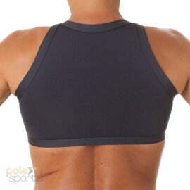 PoleFit Top Cuello Alto Crop XS Gris