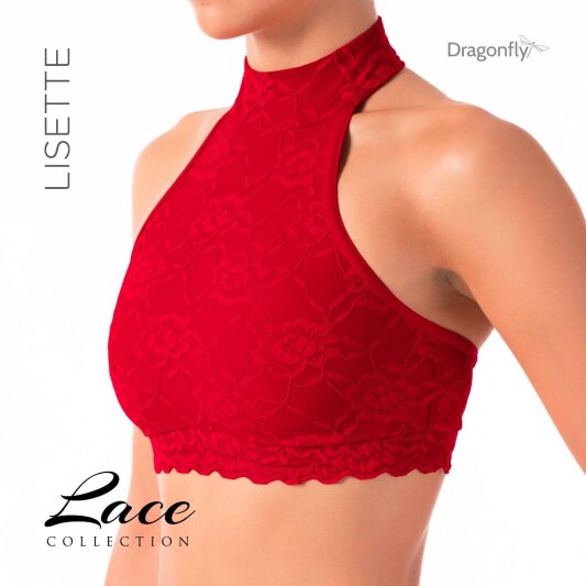 Dragonfly Top Lisette con Encaje Rojo M