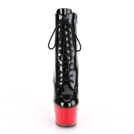Pleaser ADORE-1020 Plateau Ankle Boots Patent Black Red
