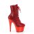 Pleaser ADORE-1020CHRS Botín Plataforma Metalizado Rojo
