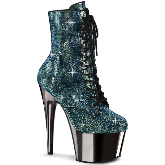 Pleaser ADORE-1020CHRS Botín Plataforma Metalizado Turquesa