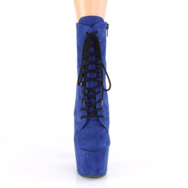 Pleaser ADORE-1020FS Plateau Ankle Boots Faux Suede Blue