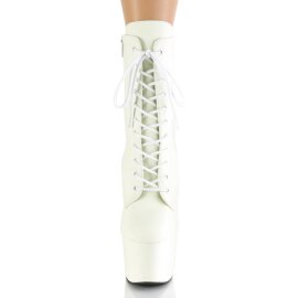 Pleaser ADORE-1020GD Botín Plataforma Cuero Blanco