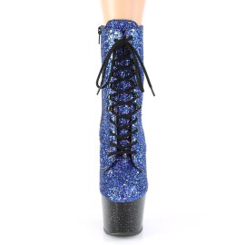 Pleaser ADORE-1020MG Plateau Ankle Boots Glitter Colorful Blue