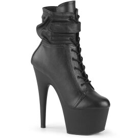 Pleaser ADORE-1020POUCH Plateau Ankle Boots Faux Leather Black