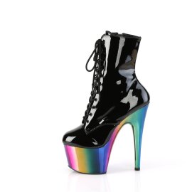 Pleaser ADORE-1020RC Botín Plataforma Charol Metalizado Negro Multicolor