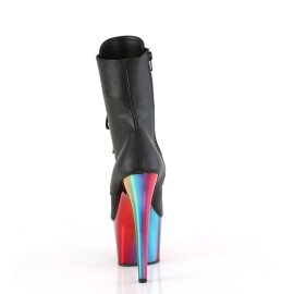 Pleaser ADORE-1020RC Botín Plataforma Cuero Sintético Metalizado Negro Multicolor
