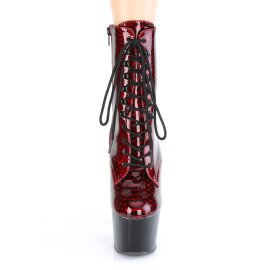 Pleaser ADORE-1020SP Botín Plataforma Serpiente Rojo
