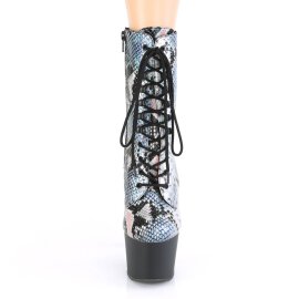 Pleaser ADORE-1020SP Plateau Ankle Boots Holo Snake Silver Colorful
