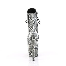 Pleaser ADORE-1020SPWR Botín Plataforma Serpiente Negro Blanco