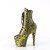 Pleaser ADORE-1020SPWR Plateau Ankle Boots Snake Yellow