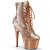 Pleaser ADORE-1020SQ Botín Plataforma Metalizado Oro Rosado Claro