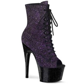 Pleaser ADORE-1021MG Plateau Ankle Boots Glitter Purple