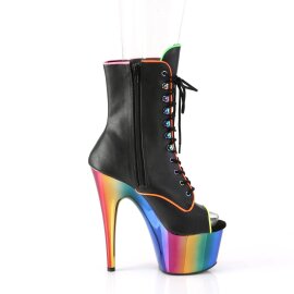 Pleaser ADORE-1021RC-02 Botín Plataforma Cuero Sintético Metalizado Negro Multicolor