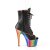 Pleaser ADORE-1021RC-02 Botín Plataforma Cuero Sintético Metalizado Negro Multicolor