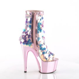Pleaser ADORE-1031SSQ Botín Plataforma Metalizado Rosa Claro