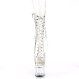 Pleaser ADORE-1050C Plateau Ankle Boots Transparent