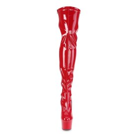 Pleaser ADORE-3000 Bota Alta Plataforma Charol Rojo