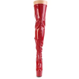 Pleaser ADORE-3000HWR Bota Alta Plataforma Holo Rojo