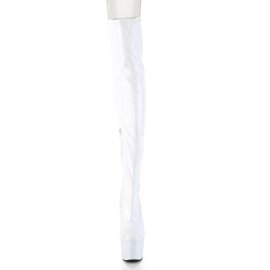 Pleaser ADORE-3000HWR Plateau Overknee Boots Holo White