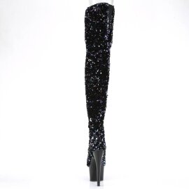 Pleaser ADORE-3020 Bota Alta Plataforma Metalizado Negro