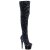 Pleaser ADORE-3020 Bota Alta Plataforma Metalizado Negro
