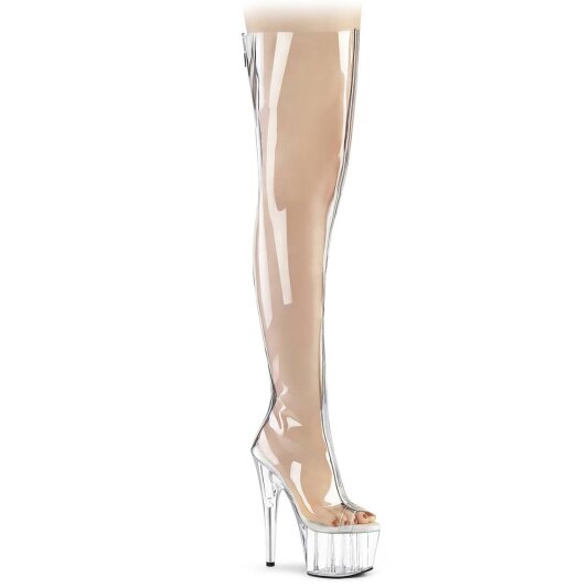 Pleaser ADORE-3021 Bota Alta Plataforma Transparente