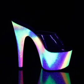 Pleaser ADORE-701GXY Zapato Abierto Plataforma Purpurina Transparente Multicolor