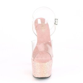 Pleaser ADORE-708LG Plateau Sandalettes Glitter Transparent Colorful