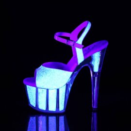 Pleaser ADORE-710UVG Sandalia de Tacón Plataforma Purpurina Plata