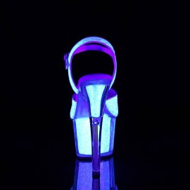 Pleaser ADORE-710UVG Sandalia de Tacón Plataforma Purpurina Plata
