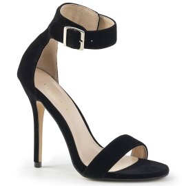 Pleaser AMUSE-10 Sandalia de Tacón Terciopelo Negro