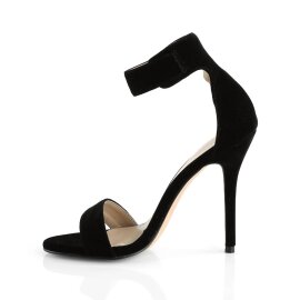 Pleaser AMUSE-10 Sandalia de Tacón Terciopelo Negro