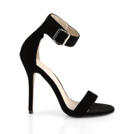 Pleaser AMUSE-10 Sandalia de Tacón Terciopelo Negro