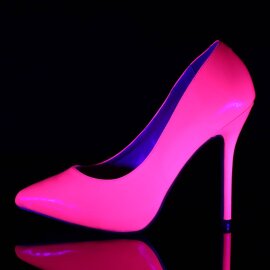 Pleaser AMUSE-20 Tacones Charol Rosa Claro Neón