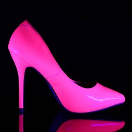 Pleaser AMUSE-20 Tacones Charol Rosa Claro Neón